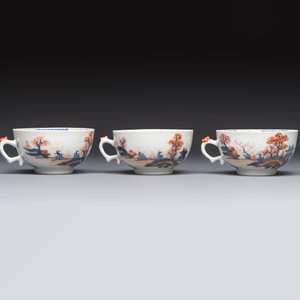 Ten Chinese Imari-style 'Riverscape' cups and saucers, Qianlong — photo 22