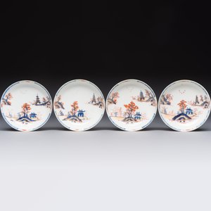 Ten Chinese Imari-style 'Riverscape' cups and saucers, Qianlong — photo 6