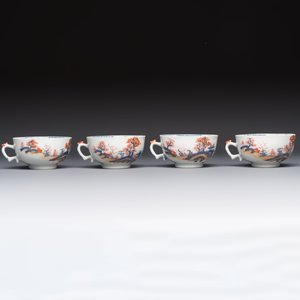 Ten Chinese Imari-style 'Riverscape' cups and saucers, Qianlong — photo 10