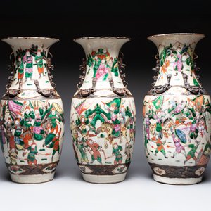 Ten Chinese Nanking famille rose and verte vases, 19/20th C. — foto 8