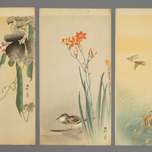 Ten Japanese watercolour paintings of animals and floral subjects, Meiji, 19/20th C. — 照片 4