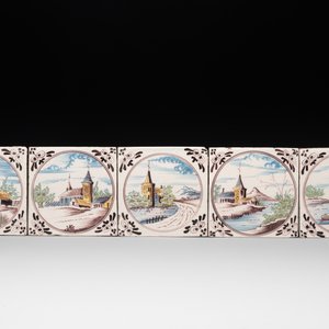 Ten polychrome Dutch Delft 'medallion' 'landscape' tiles, 19th C. — photo 2