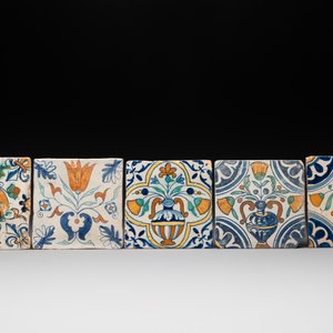 Ten polychrome Dutch Delft tiles with floral design, incl. Haarlem, 17th C. — 照片 5