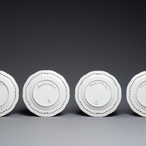 Ten Royal Copenhagen porcelain 'Flora Danica' plates with pierced rims, Denmark, 20th C. — photo 5