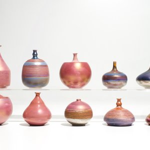 Ten small modernist vases with various blue and pink glazes, Perignem and Amphora, 2nd half 20th C. — 照片 3