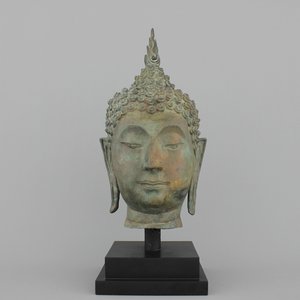 Tête de Bouddha en bronze, Thailand, 20e — photo 1
