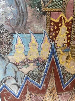 Thai school: 'Two votive scenes', ink and colour on canvas, 19th C. — 照片 11
