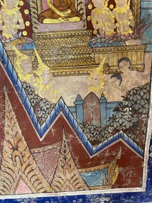 Thai school: 'Two votive scenes', ink and colour on canvas, 19th C. — 照片 12
