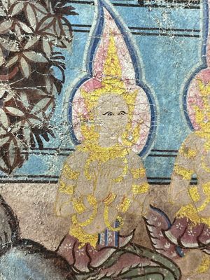 Thai school: 'Two votive scenes', ink and colour on canvas, 19th C. — 照片 13