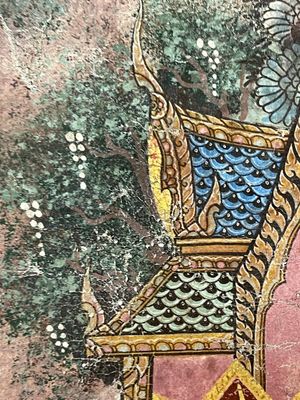 Thai school: 'Two votive scenes', ink and colour on canvas, 19th C. — 照片 14