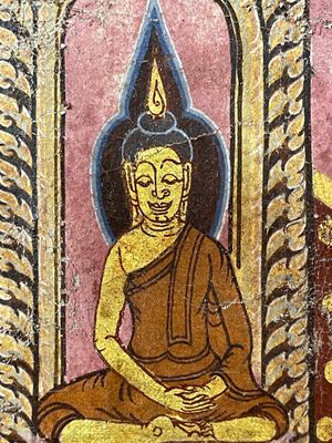 Thai school: 'Two votive scenes', ink and colour on canvas, 19th C. — 照片 15