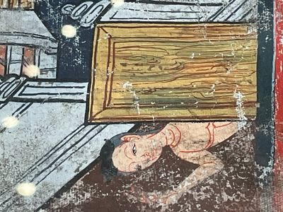 Thai school: 'Two votive scenes', ink and colour on canvas, 19th C. — 照片 8