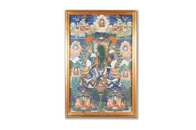 Thangka figurant Tara Verte, Tibet, 18/19ème