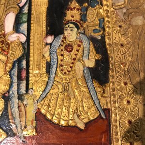 Thanjavur school, South India: Vishnu resting on Ananta-Shesha, pigment and gold leaf on cloth, 19/20th C. — 照片 21