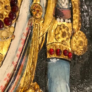 Thanjavur school, South India: Vishnu resting on Ananta-Shesha, pigment and gold leaf on cloth, 19/20th C. — 照片 31