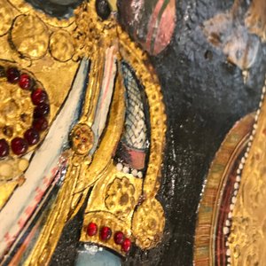 Thanjavur school, South India: Vishnu resting on Ananta-Shesha, pigment and gold leaf on cloth, 19/20th C. — 照片 36