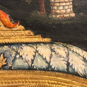 Thanjavur school, South India: Vishnu resting on Ananta-Shesha, pigment and gold leaf on cloth, 19/20th C. — 照片 44