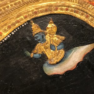 Thanjavur school, South India: Vishnu resting on Ananta-Shesha, pigment and gold leaf on cloth, 19/20th C. — 照片 45
