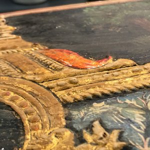 Thanjavur school, South India: Vishnu resting on Ananta-Shesha, pigment and gold leaf on cloth, 19/20th C. — 照片 48