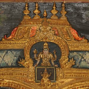 Thanjavur school, South India: Vishnu resting on Ananta-Shesha, pigment and gold leaf on cloth, 19/20th C. — 照片 76