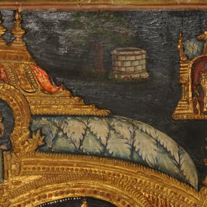 Thanjavur school, South India: Vishnu resting on Ananta-Shesha, pigment and gold leaf on cloth, 19/20th C. — 照片 78
