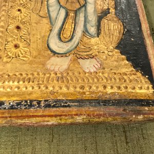 Thanjavur school, South India: Vishnu resting on Ananta-Shesha, pigment and gold leaf on cloth, 19/20th C. — 照片 10