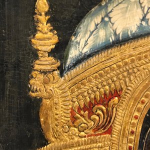 Thanjavur school, Zuid-India: Vishnu rustend op Ananta-Shesha, pigment en bladgoud op textiel, 19/20e eeuw — foto 37