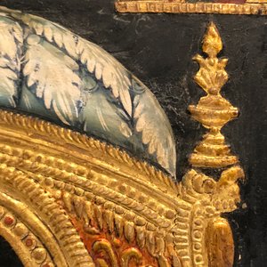 Thanjavur school, Zuid-India: Vishnu rustend op Ananta-Shesha, pigment en bladgoud op textiel, 19/20e eeuw — foto 43