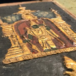 Thanjavur school, Zuid-India: Vishnu rustend op Ananta-Shesha, pigment en bladgoud op textiel, 19/20e eeuw — foto 49
