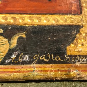 Thanjavur school, Zuid-India: Vishnu rustend op Ananta-Shesha, pigment en bladgoud op textiel, 19/20e eeuw — foto 9