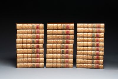 The complete Histoire Moderne by M. Rollin, including the history of the Chinese and Japanese demography, in 28 volumes , dated 1755