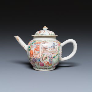 Théière couverte en porcelaine de Chine famille rose à sujet mandarin, Qianlong — photo 2
