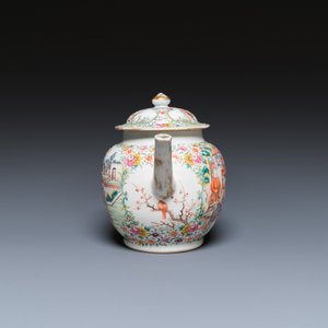Théière couverte en porcelaine de Chine famille rose à sujet mandarin, Qianlong — photo 3