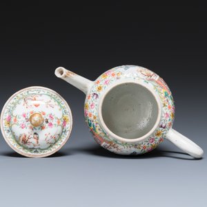 Théière couverte en porcelaine de Chine famille rose à sujet mandarin, Qianlong — photo 6