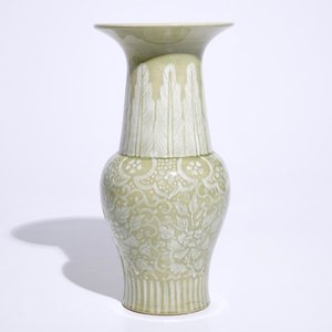 Théodore DECK (1823-1891), attr. à, un vase chinoiserie céladon de forme yenyen, France, 19ème — photo 4