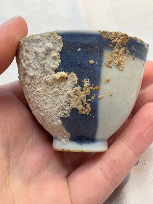 Thirteen Chinese blue and white 'Hatcher Cargo' cups and three celadon-glazed cups, Transitional period — 照片 57