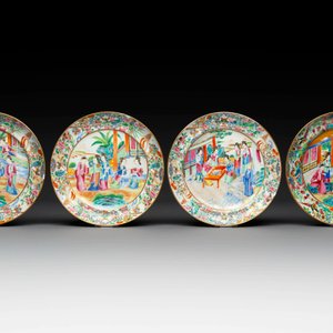 Thirteen Chinese Canton famille rose plates with narrative design, 19th C. — photo 4