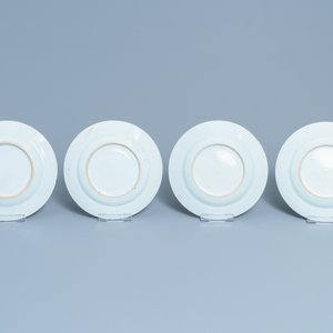Thirteen Chinese famille rose bianco sopra bianco plates, Qianlong — 照片 7