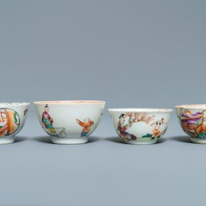 Thirteen Chinese famille rose cups and eleven saucers with mandarin design, Qianlong — 照片 11