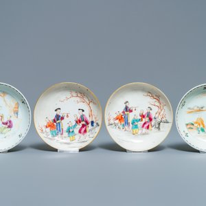 Thirteen Chinese famille rose cups and eleven saucers with mandarin design, Qianlong — 照片 2
