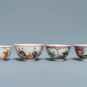 Thirteen Chinese famille rose cups and eleven saucers with mandarin design, Qianlong — 照片 10