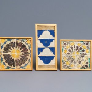 Thirteen polychrome Spanish tiles, Seville and Toledo, 15/16th C. — photo 1
