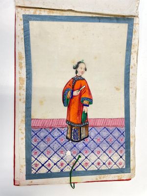 Three albums and two frames with Chinese rice paper paintings of figures, fauna and flora, Tak Shang Saihing St. Canton, 19/20th C. — 照片 13