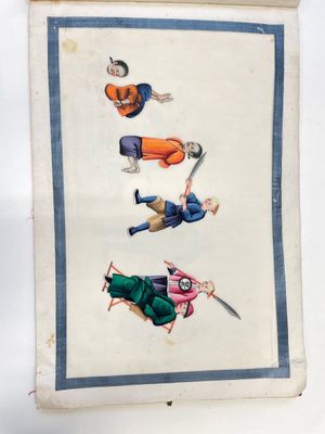 Three albums and two frames with Chinese rice paper paintings of figures, fauna and flora, Tak Shang Saihing St. Canton, 19/20th C. — 照片 33