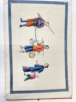 Three albums and two frames with Chinese rice paper paintings of figures, fauna and flora, Tak Shang Saihing St. Canton, 19/20th C. — 照片 45