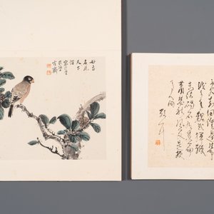 Three albums: 'Jiang Hanting 江寒汀 (1904-1963), Lin Sanzhi 林散之 (1898-1989) and Qi Gong 启功 (1912-2005)', ink and colour on paper — photo 4