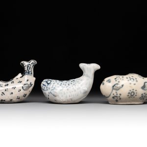 Three Annamese or Vietnamese blue and white fish-form water droppers, 15/16th C. — photo 3