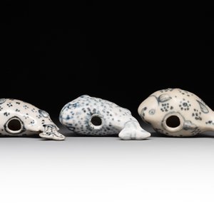 Three Annamese or Vietnamese blue and white fish-form water droppers, 15/16th C. — photo 6