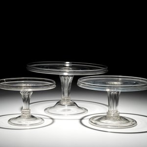 Three ascending English glass tazza on stem, 19th C. — photo 5