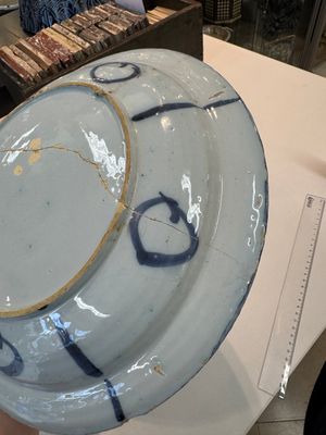 Three blue and white Dutch Delft chinoiserie dishes, late 17th C. — photo 27